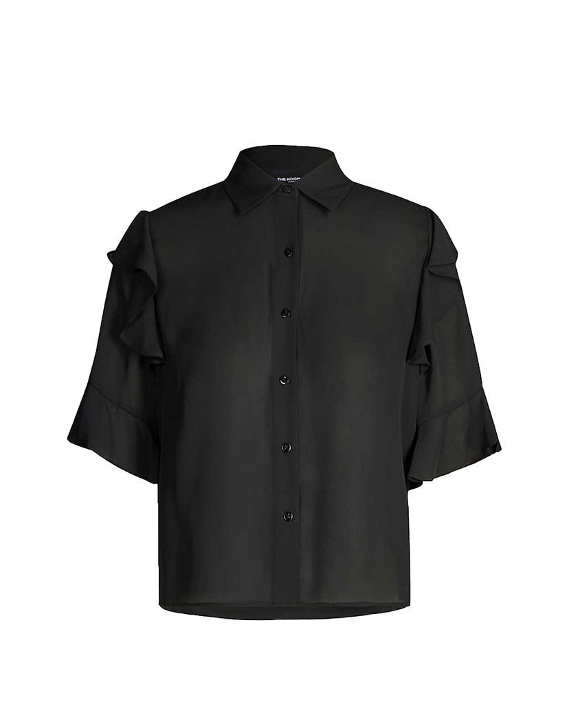 THE KOOPLES - Áo sơ mi nữ phối bèo Pearly Button