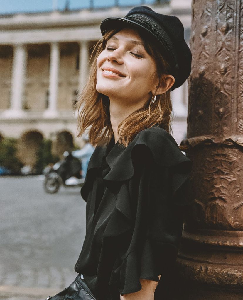 THE KOOPLES - Áo sơ mi nữ phối bèo Pearly Button