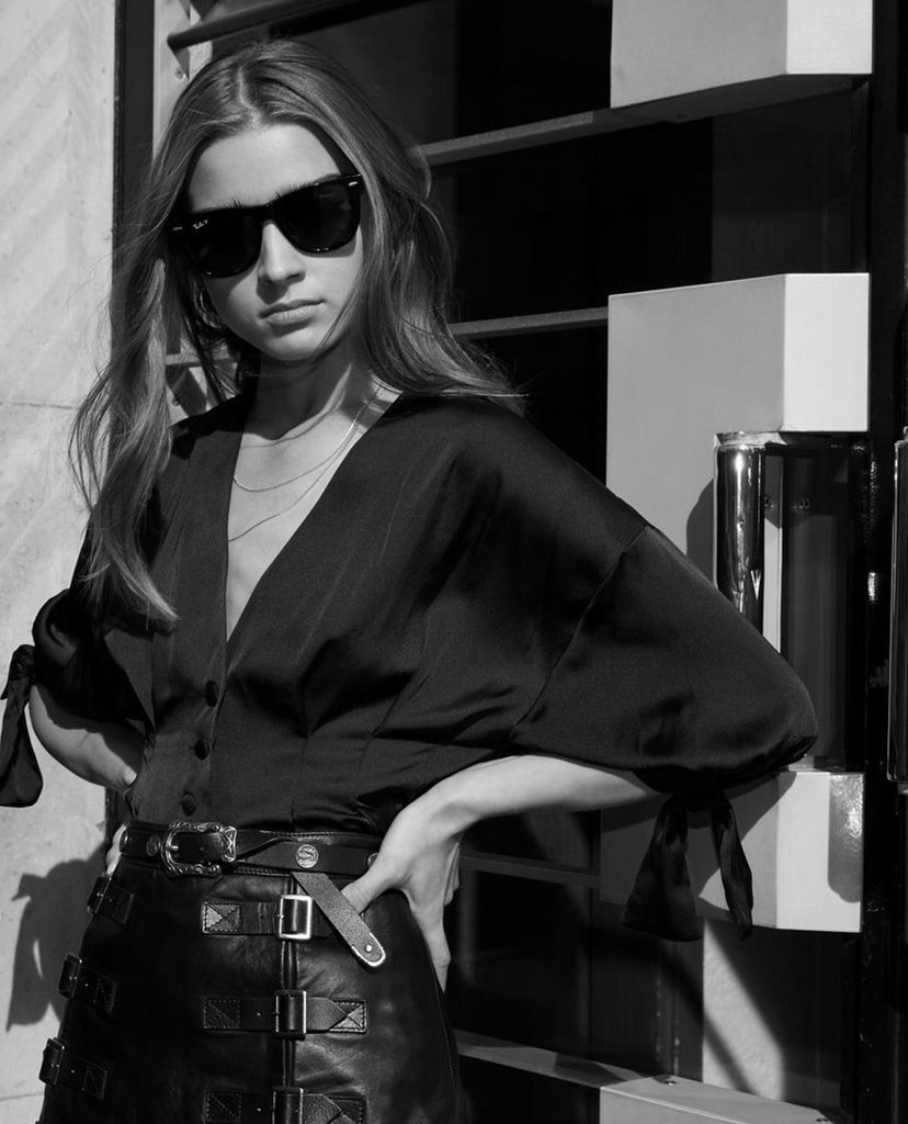 THE KOOPLES - Áo sơ mi nữ cổ V tay lở Bow Sleeves