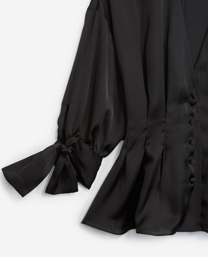 THE KOOPLES - Áo sơ mi nữ cổ V tay lở Bow Sleeves