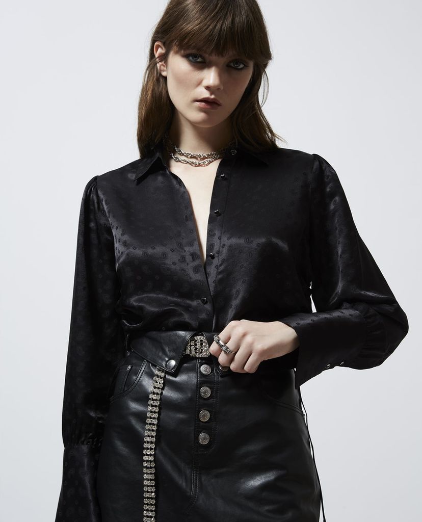 THE KOOPLES - Áo sơ mi nữ rút dây Jacquard