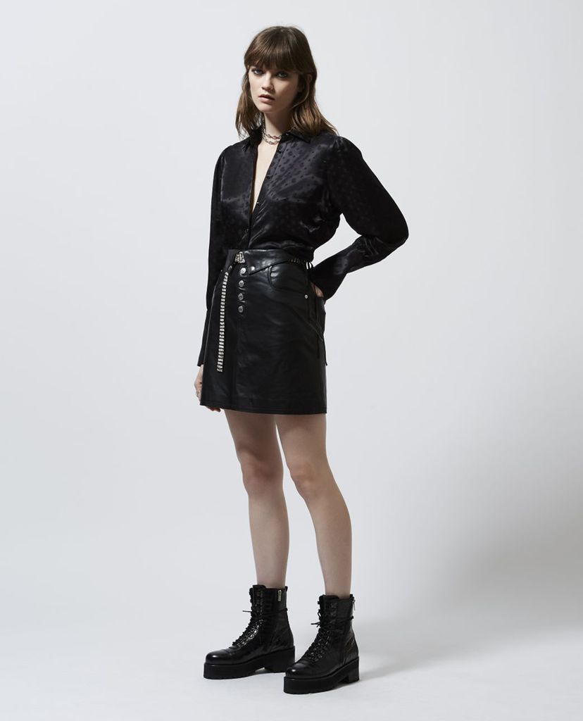 THE KOOPLES - Áo sơ mi nữ rút dây Jacquard