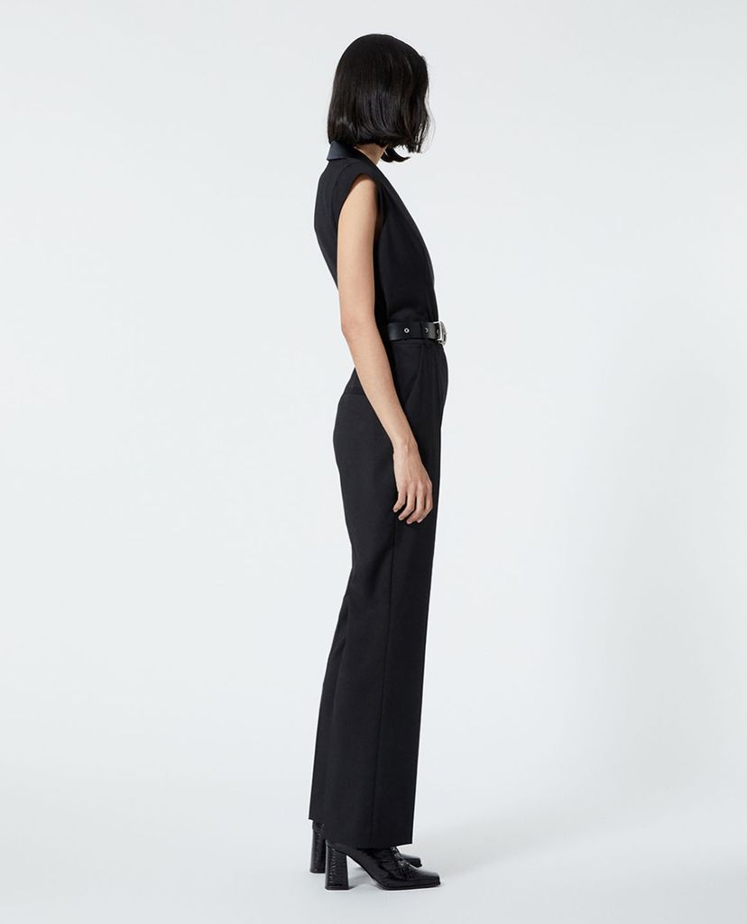 THE KOOPLES - Jumpsuits nữ cổ V tay ngắn Black Tuxedo