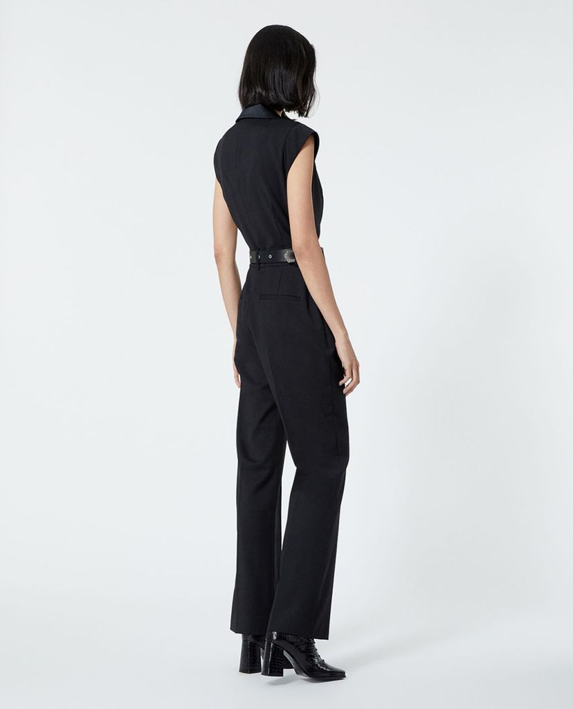 THE KOOPLES - Jumpsuits nữ cổ V tay ngắn Black Tuxedo