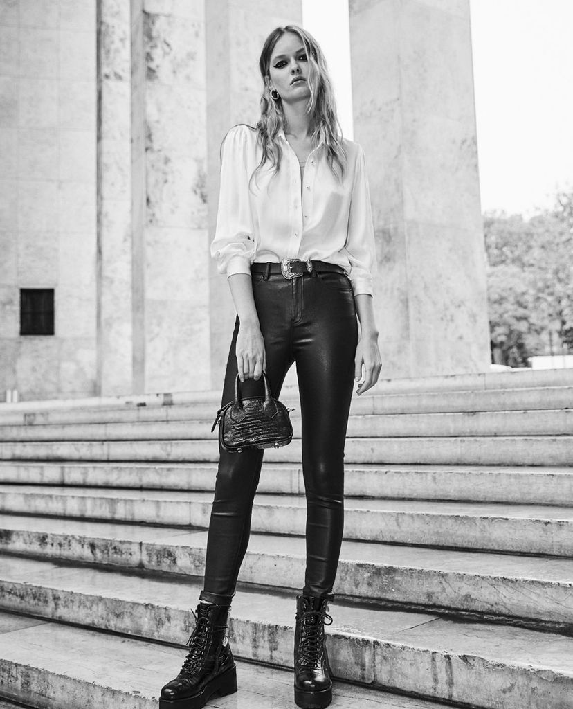 THE KOOPLES - Quần jeans nữ phom skinny Leather Effect