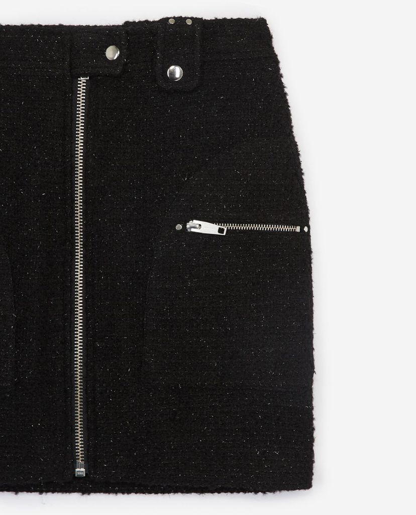 THE KOOPLES - Chân váy mini phối zip Studded