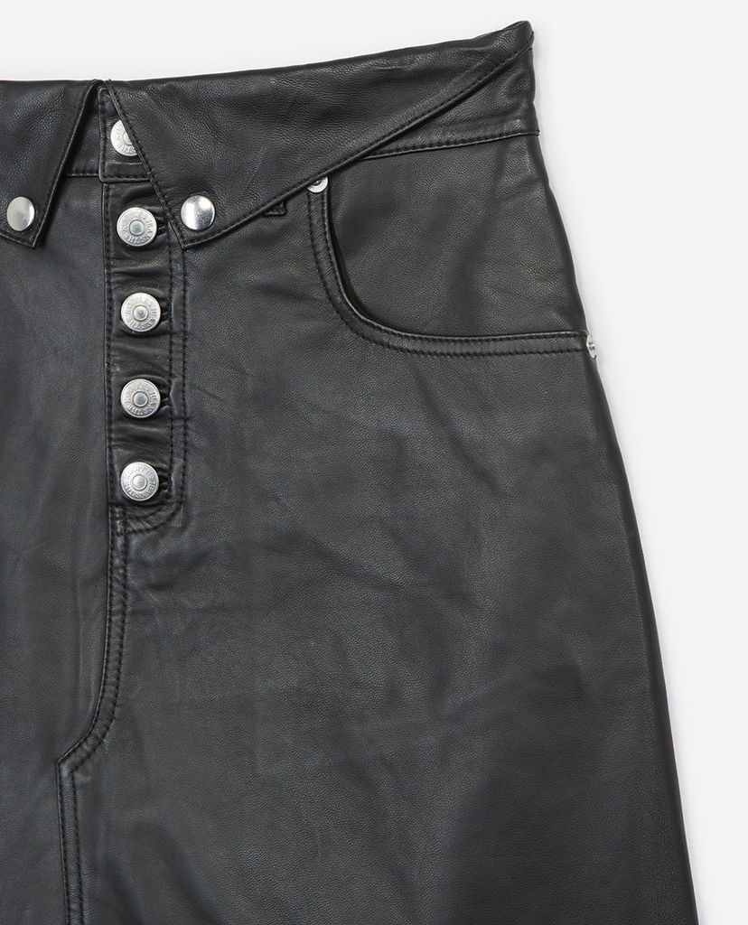 THE KOOPLES - Chân váy mini chữ A phối nút cài Fold Over