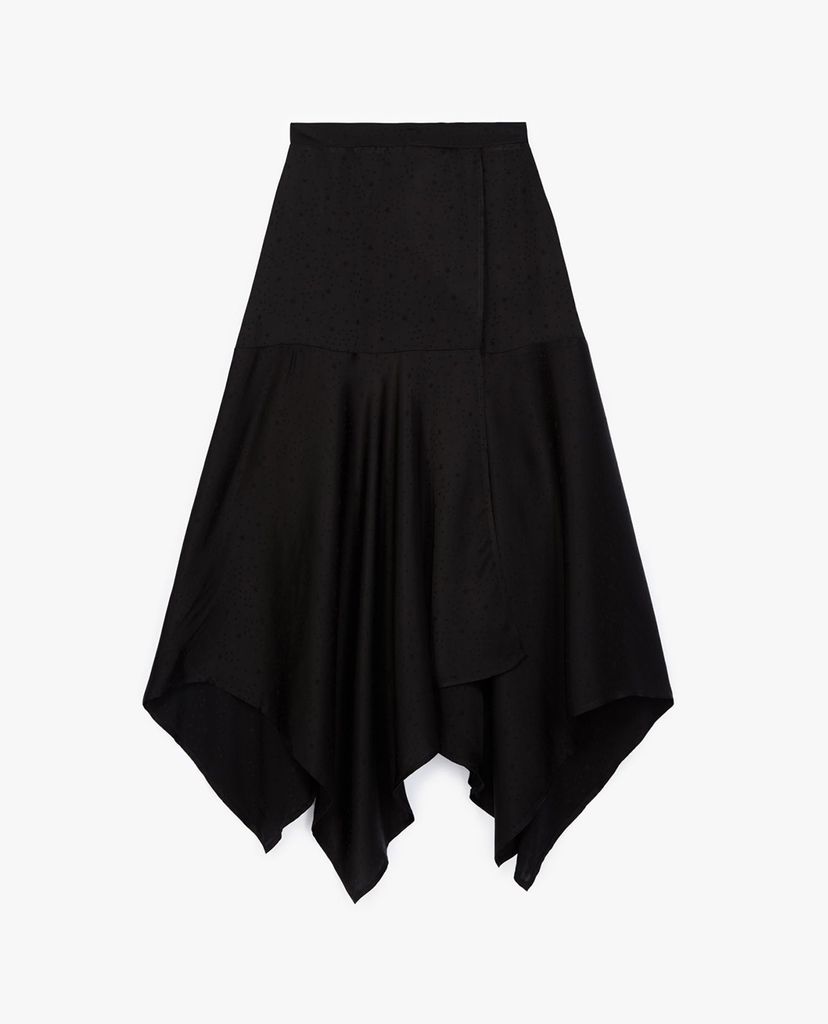 THE KOOPLES - Chân váy midi Black Wrap With Star Print