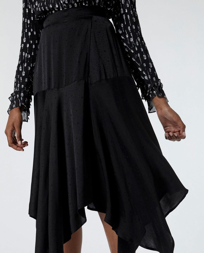 THE KOOPLES - Chân váy midi Black Wrap With Star Print