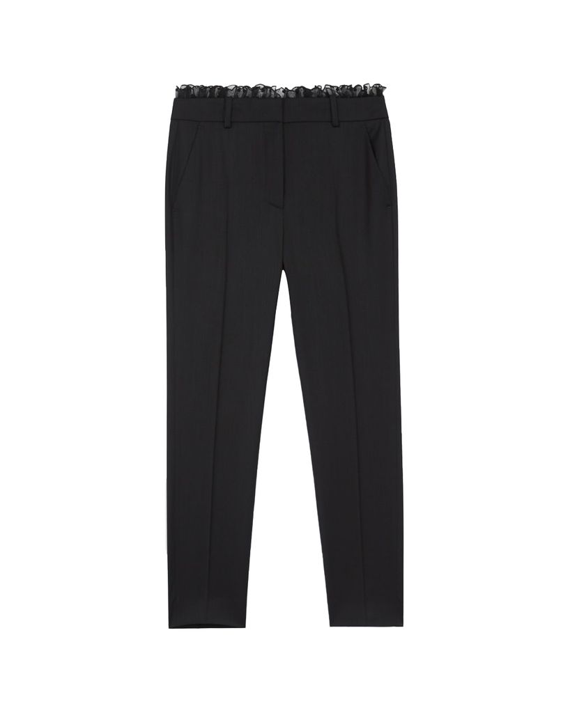 THE KOOPLES - Quần tây nữ ống đứng Plumetis Detail