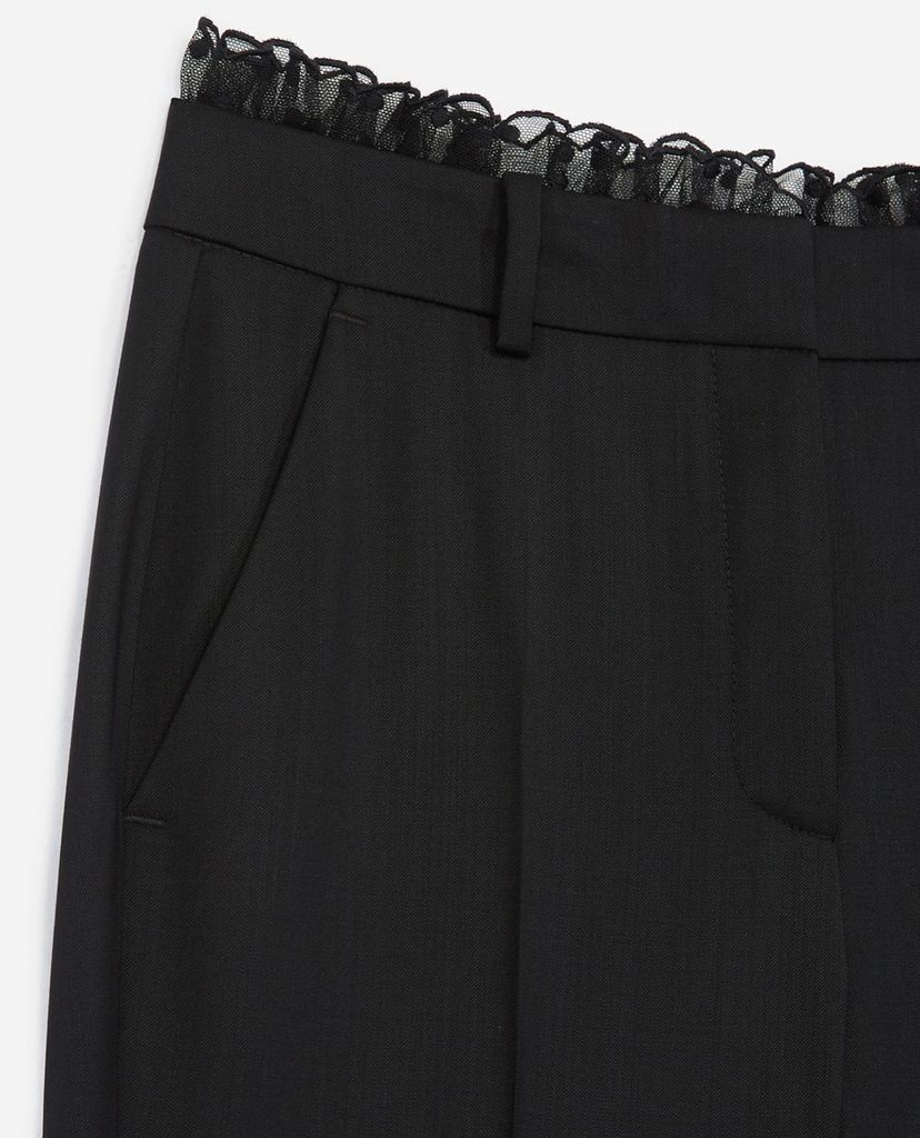 THE KOOPLES - Quần tây nữ ống đứng Plumetis Detail