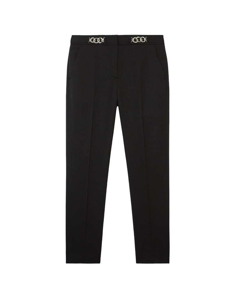 THE KOOPLES - Quần tây nữ ống đứng Chain Detail