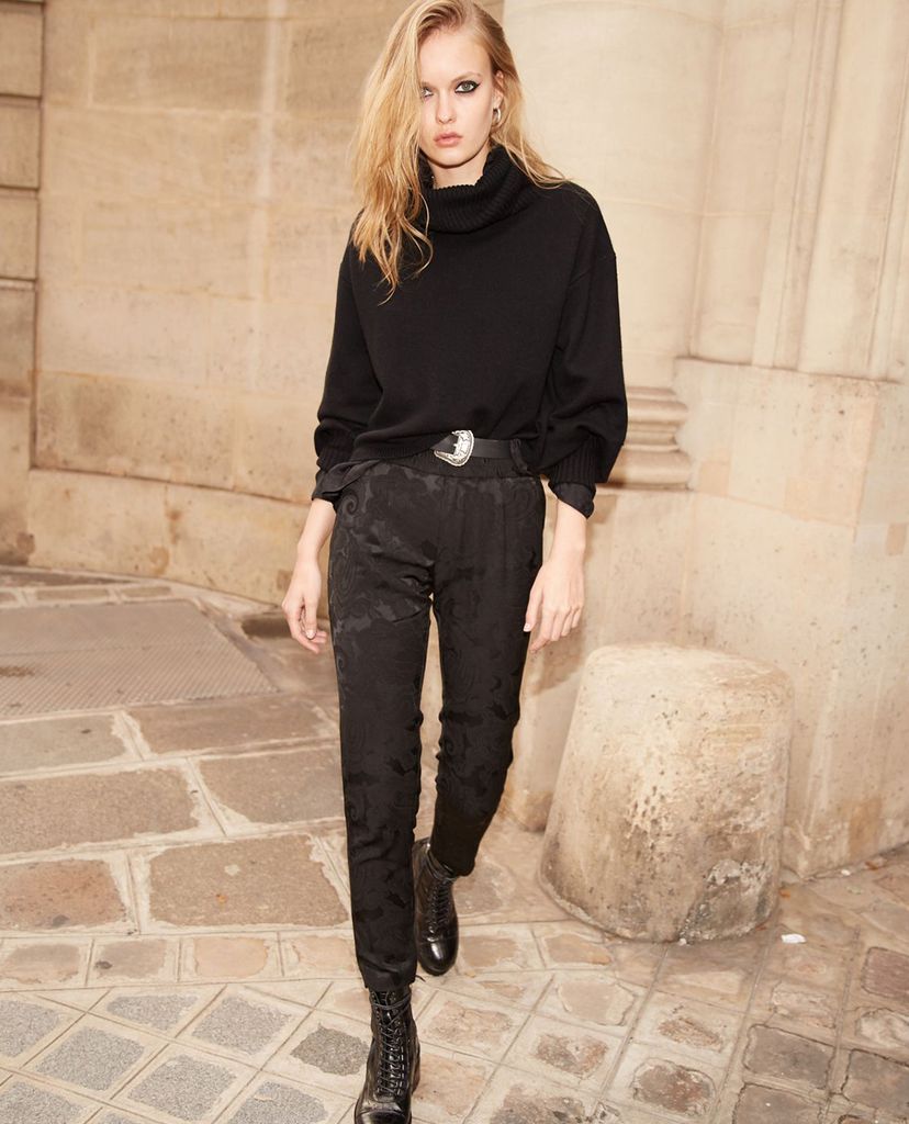 THE KOOPLES - Quần dài nữ phom ôm Cashmere Printed