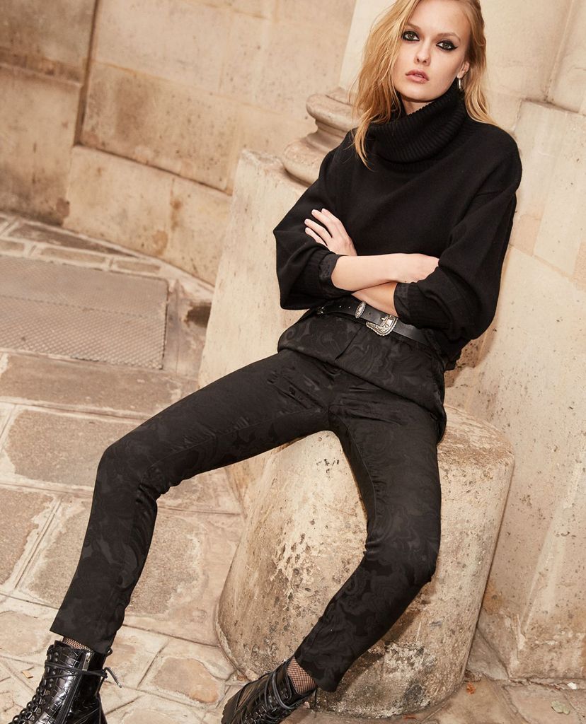 THE KOOPLES - Quần dài nữ phom ôm Cashmere Printed