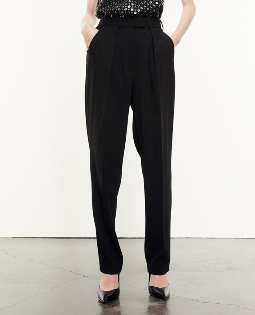 THE KOOPLES - Quần tây nữ ống đứng Black Crepe Suit