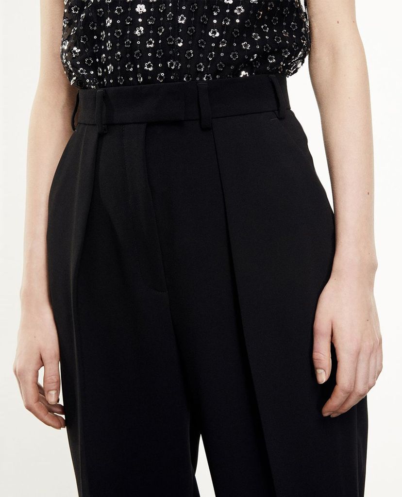 THE KOOPLES - Quần tây nữ ống đứng Black Crepe Suit