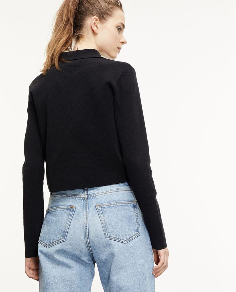 THE KOOPLES - Áo cardigan nữ cổ bẻ tay dài Linen Embroidered