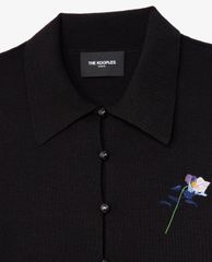 THE KOOPLES - Áo cardigan nữ cổ bẻ tay dài Linen Embroidered