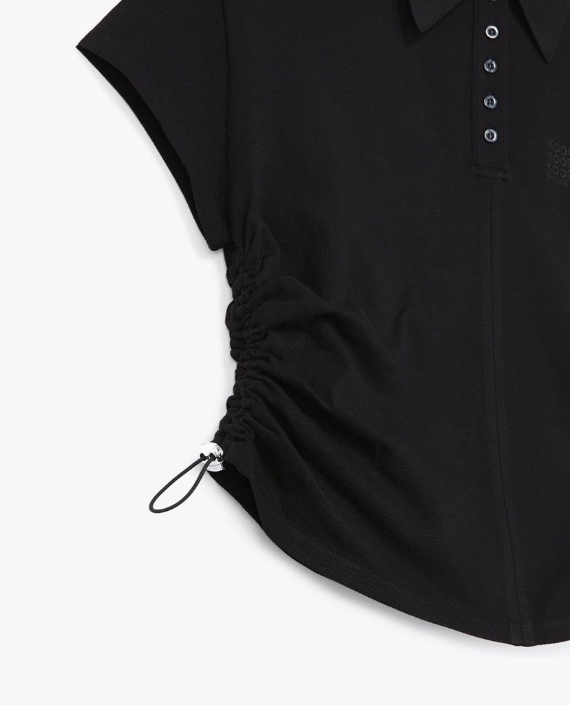 THE KOOPLES - Áo thun polo nữ cổ bẻ phối dây rút thời trang