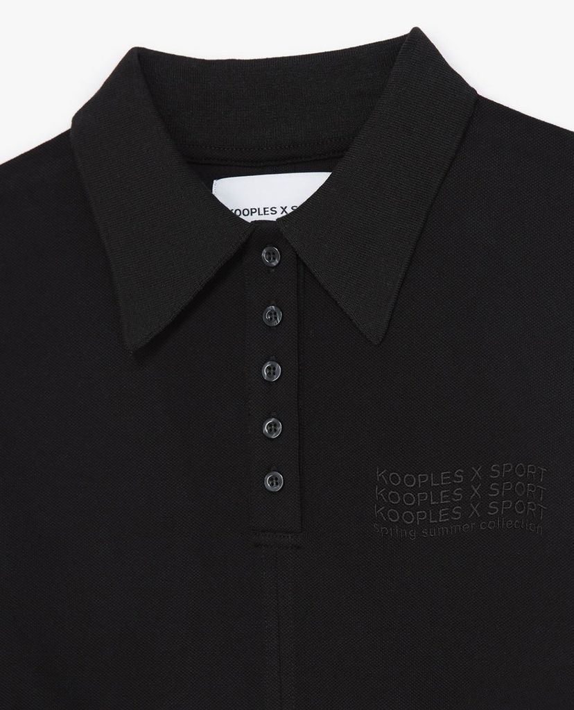 THE KOOPLES - Áo thun polo nữ cổ bẻ phối dây rút thời trang