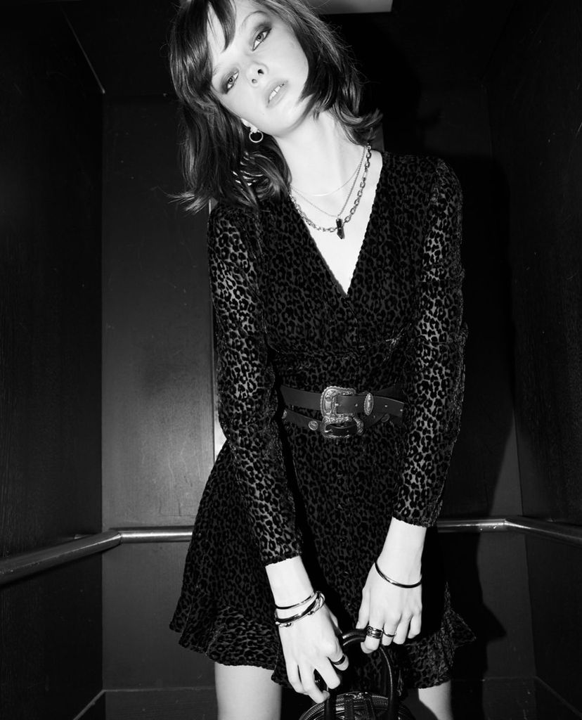 THE KOOPLES - Đầm mini tay dài cổ chữ V Robe