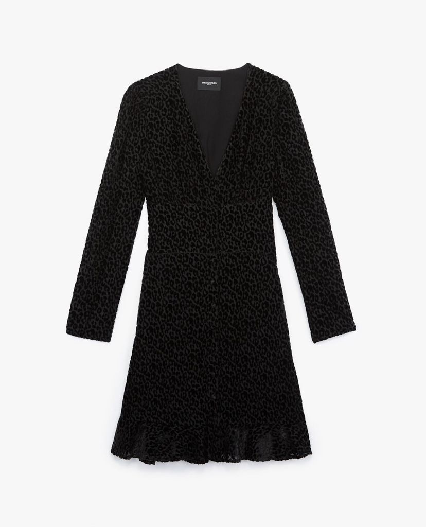 THE KOOPLES - Đầm mini tay dài cổ chữ V Robe