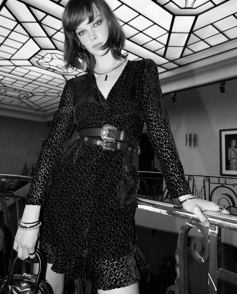 THE KOOPLES - Đầm mini tay dài cổ chữ V Robe