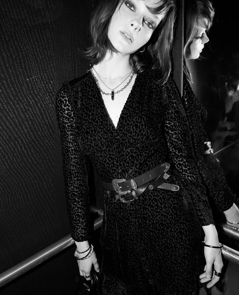 THE KOOPLES - Đầm mini tay dài cổ chữ V Robe