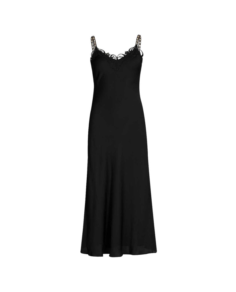 THE KOOPLES - Đầm midi hai dây Full Black