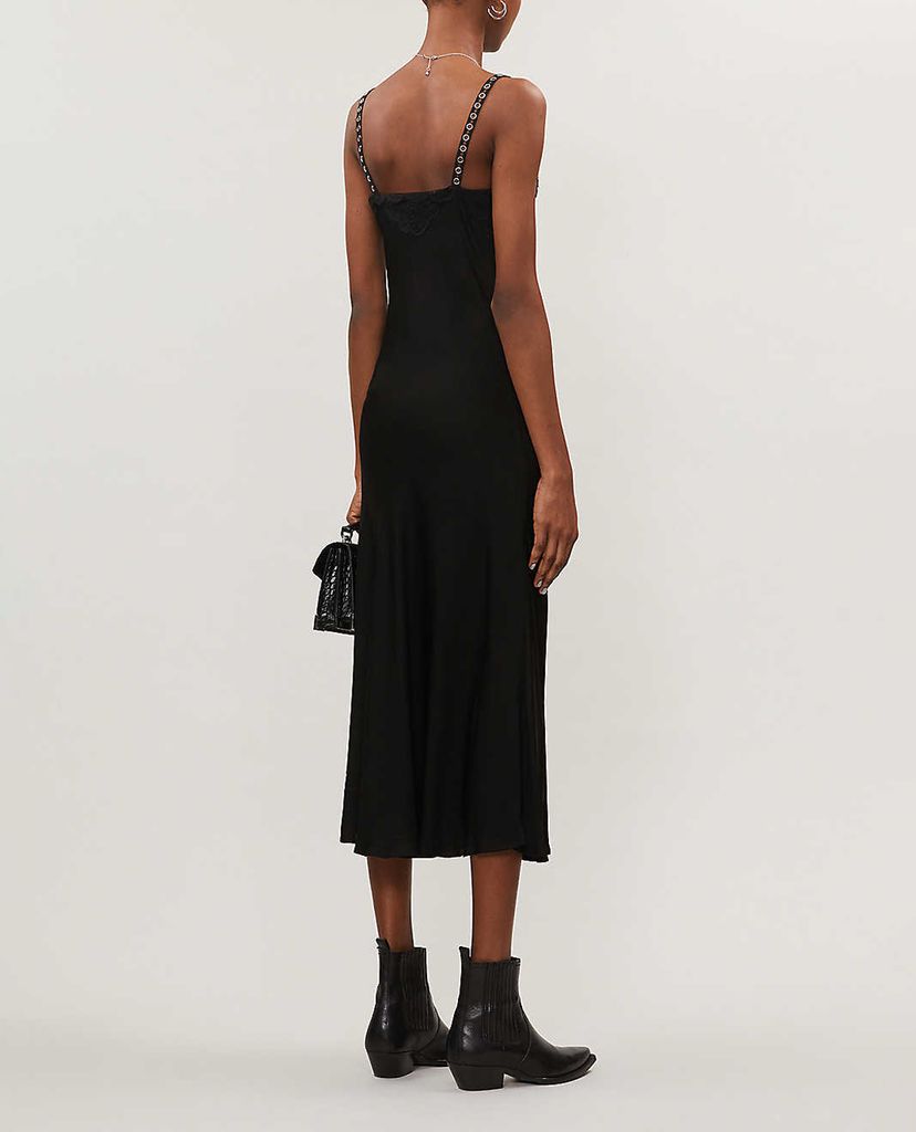 THE KOOPLES - Đầm midi hai dây Full Black