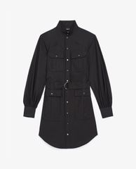 THE KOOPLES - Đầm mini cổ trụ tay dài Belted White With Pockets