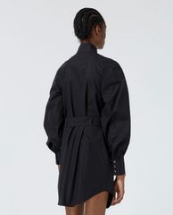 THE KOOPLES - Đầm mini cổ trụ tay dài Belted White With Pockets