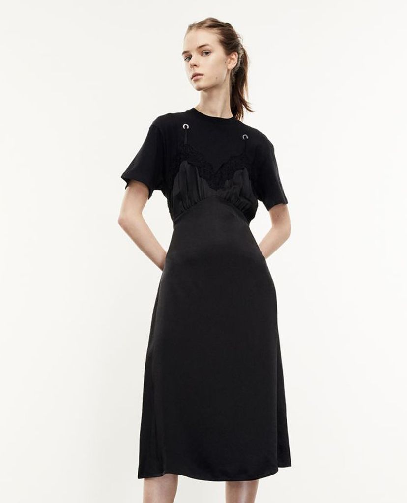 THE KOOPLES - Đầm midi giả 2 lớp Long Black