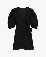 THE KOOPLES - Đầm mini cổ V tay ngắn Black Short V Neck