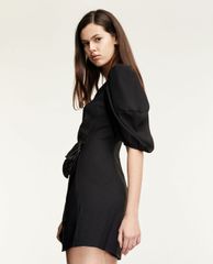 THE KOOPLES - Đầm mini cổ V tay ngắn Black Short V Neck