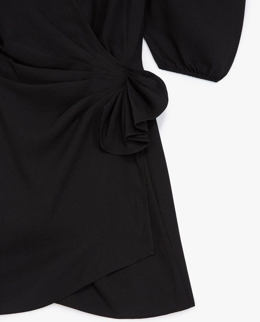 THE KOOPLES - Đầm mini cổ V tay ngắn Black Short V Neck