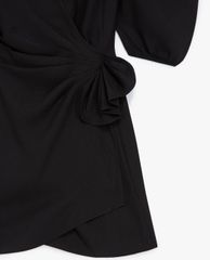THE KOOPLES - Đầm mini cổ V tay ngắn Black Short V Neck
