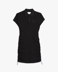THE KOOPLES - Đầm midi cổ bẻ tay ngắn phối dây rút Drawstrings