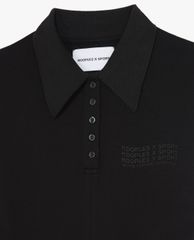 THE KOOPLES - Đầm midi cổ bẻ tay ngắn phối dây rút Drawstrings