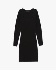 THE KOOPLES - Đầm mini cổ vuông tay dài phom ôm thời trang