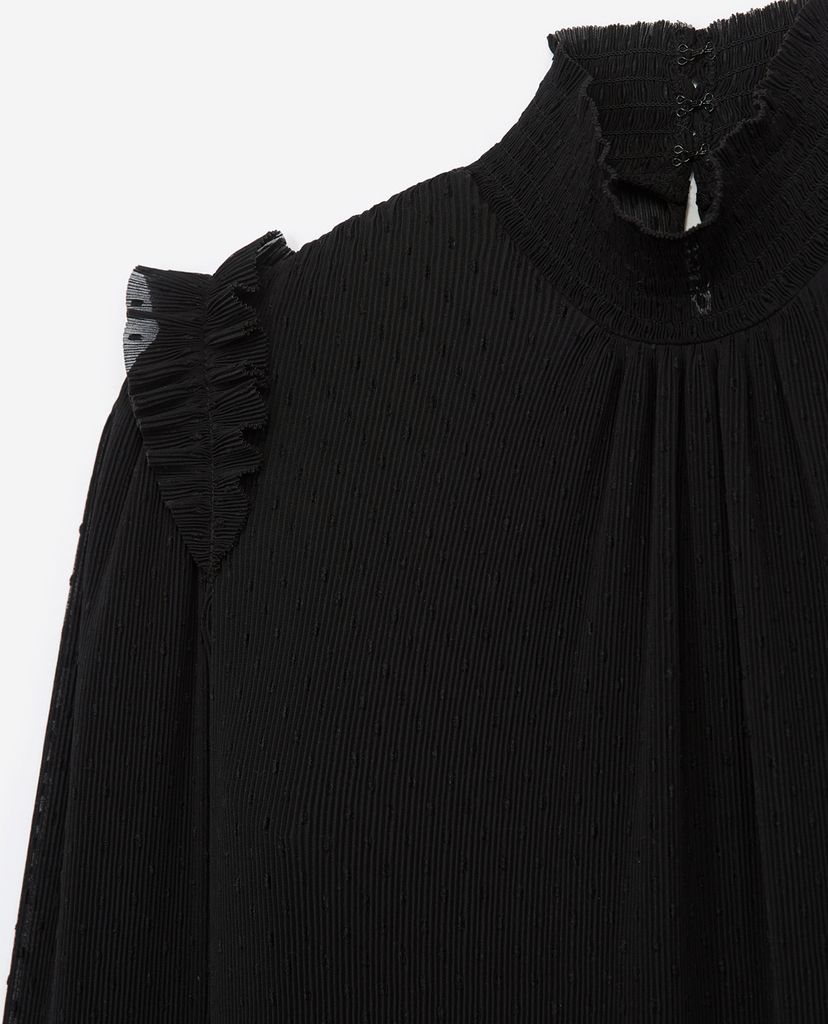 THE KOOPLES - Áo kiểu nữ cổ cao nhún bèo