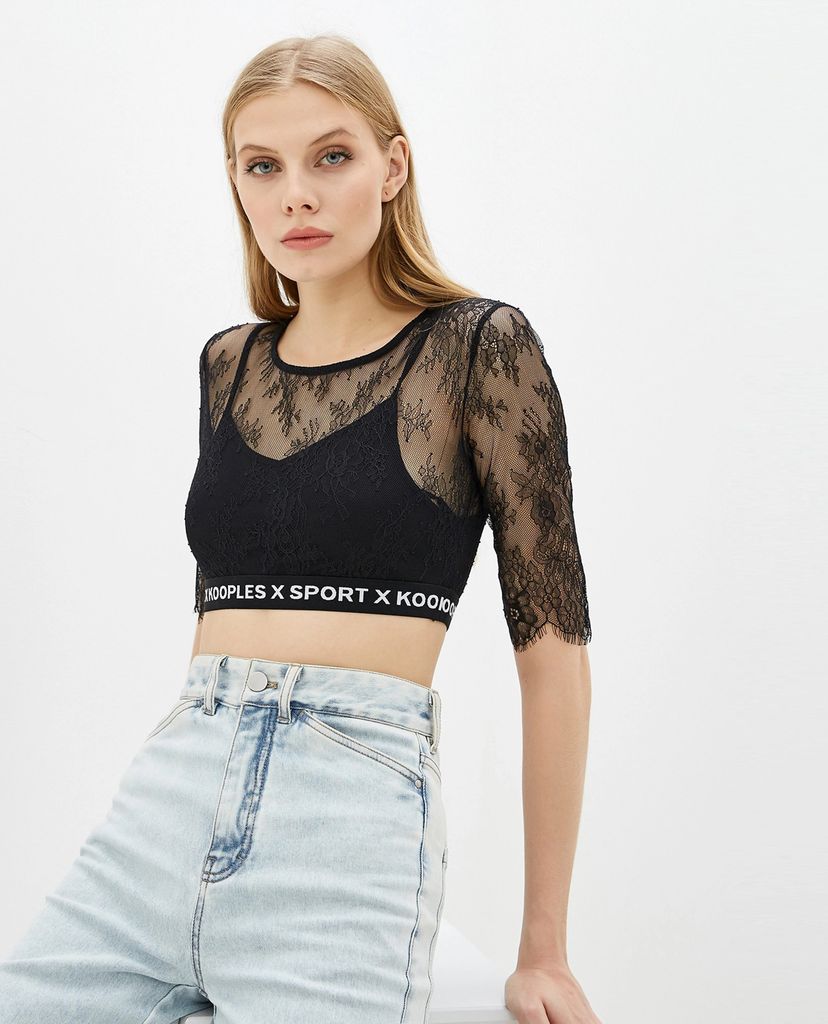 THE KOOPLES - Áo croptop nữ phối ren