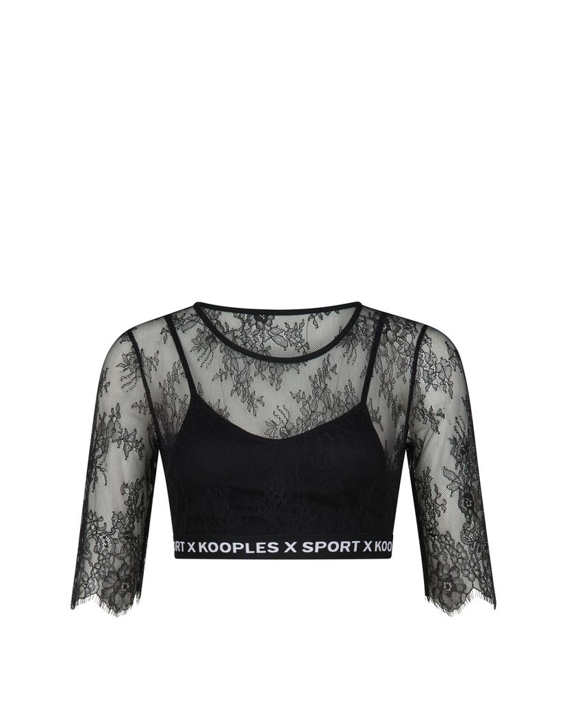 THE KOOPLES - Áo croptop nữ phối ren