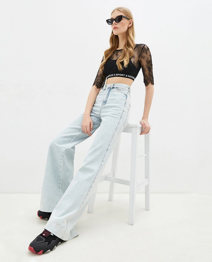 THE KOOPLES - Áo croptop nữ phối ren