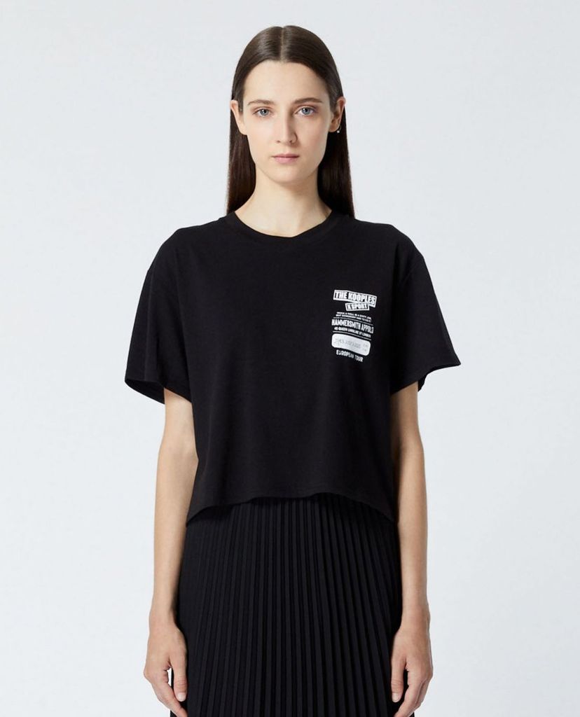 THE KOOPLES - Áo thun nữ cổ tròn ngắn tay Breast Logo
