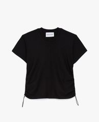 THE KOOPLES - Áo thun nữ rút dây Black Cotton