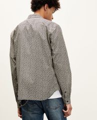 THE KOOPLES - Áo sơ mi nam tay dài cổ bẻ Black Printed