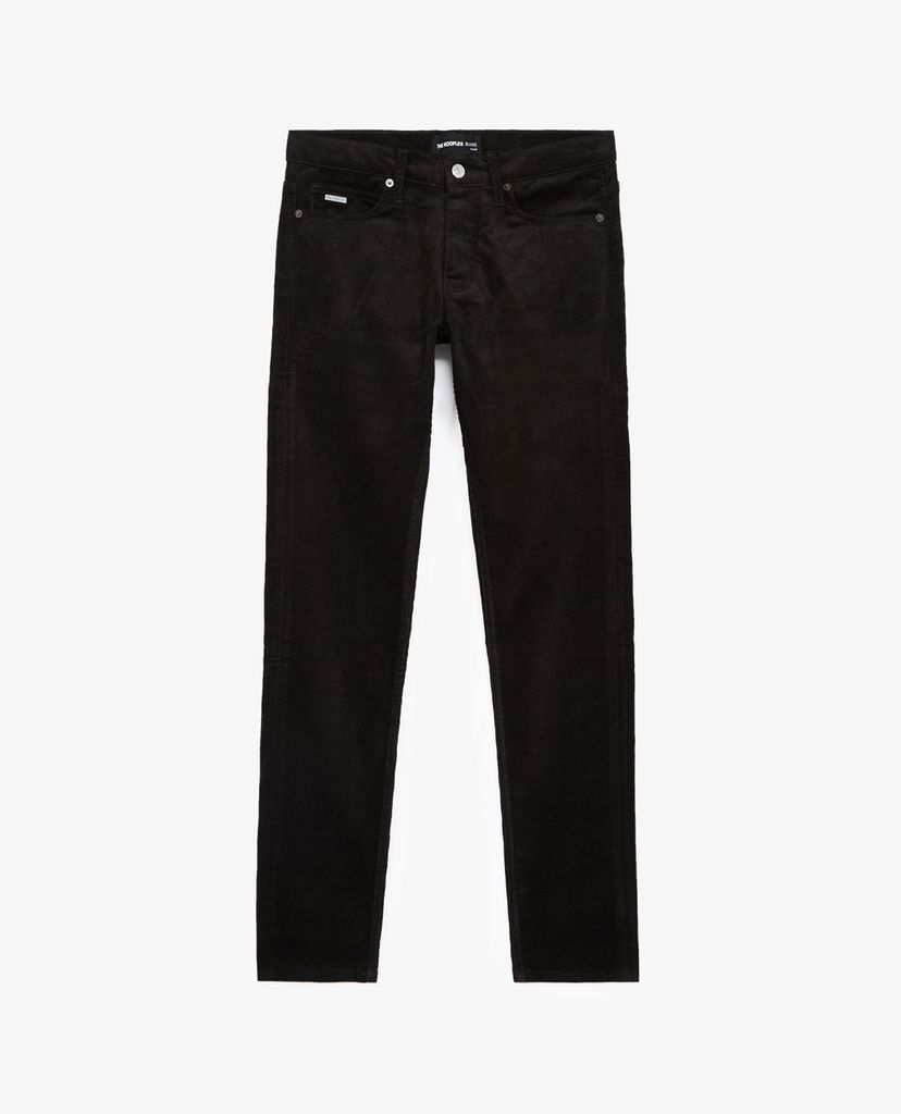 THE KOOPLES - Quần jeans nam phom slim fit Ribbed Black Velvet
