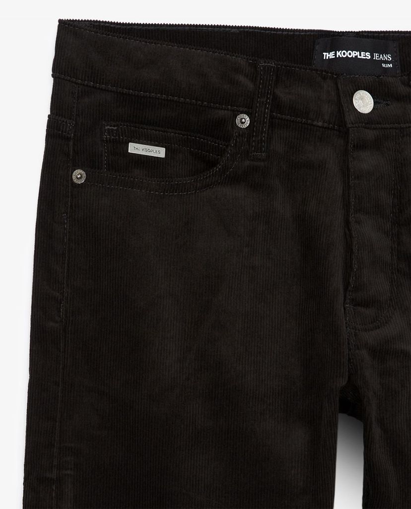 THE KOOPLES - Quần jeans nam phom slim fit Ribbed Black Velvet