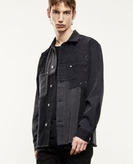 THE KOOPLES - Áo khoác denim nam túi vuông Black Denim